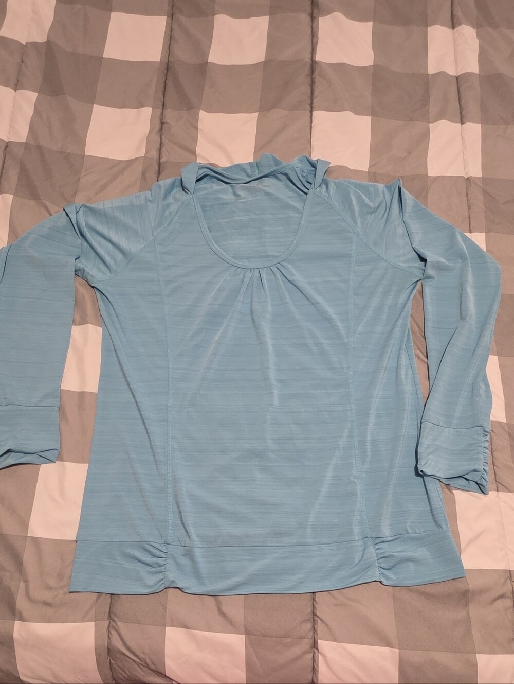 Light Blue Denver Hayes Long-Sleeve Athletic Women Hooded Top